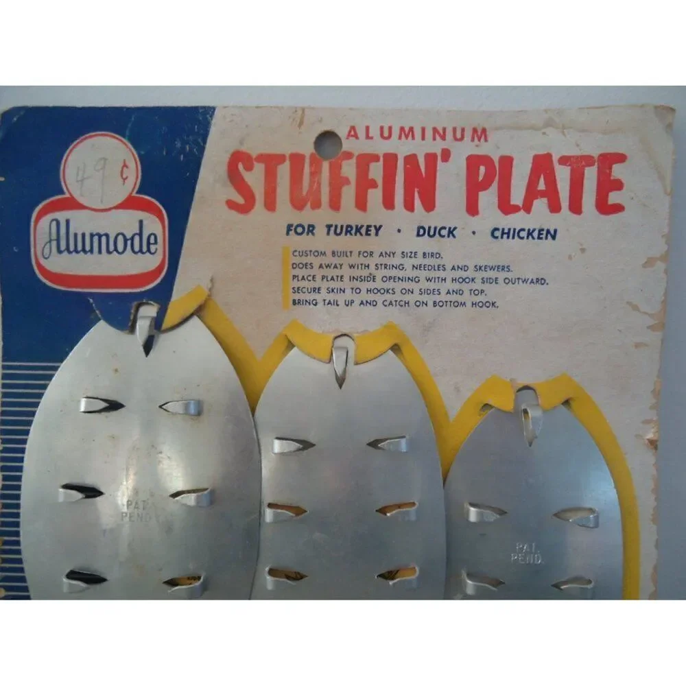 Vintage Poultry Stuffing Plate 1950s Aluminum Specialty Co Manitowoc Wisconsin